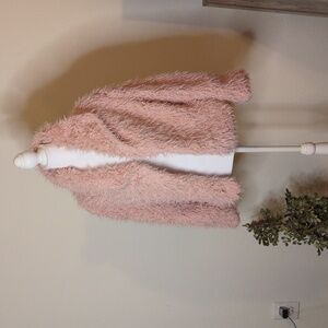 Little Lass cute fuzzy pink jacket, size L